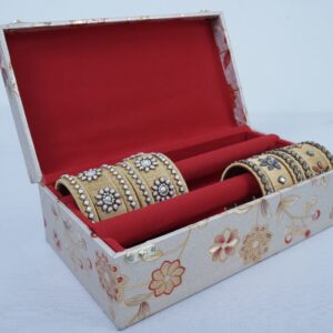 Floral Printed Bangle Storage Box with Velvet Lining