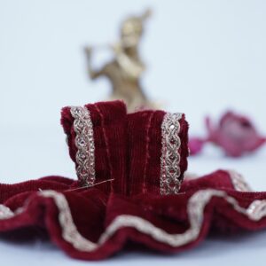 Royal Maroon Velvet Laddo Gopal Poshak
