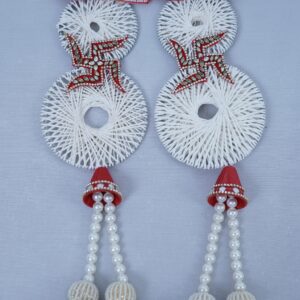 Shubh Swastik Lotus Pearl Wall Hanging