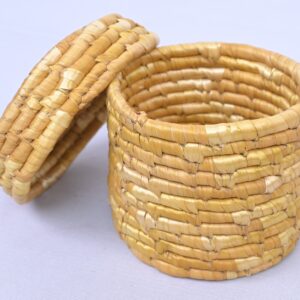Natural Wheatgrass Handwoven Gift Box with Lid