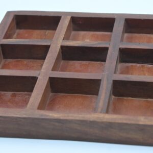 Wooden Tic Tac Toe Game with Brass Pieces