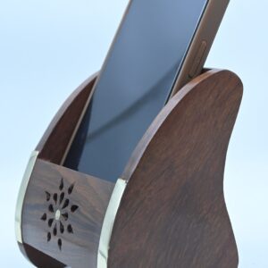 Wooden Adjustable Mobile Stand Round Shaped
