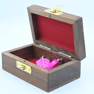 Mini Wooden Elephant Inlay Jewellery Box