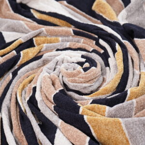 Multicolor Velvet Stripe Double Bedsheet (6 Tone Variant)