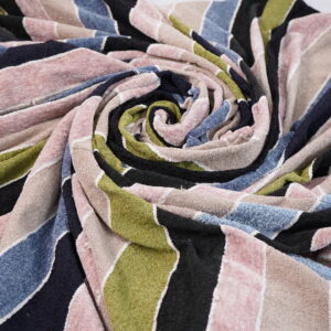 Beige Stripe Multicolor Chenille Double Bedsheet