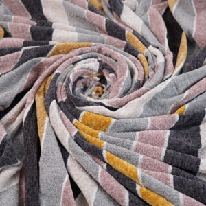 Blush Pink Stripe Multicolor Chenille Double Bedsheet