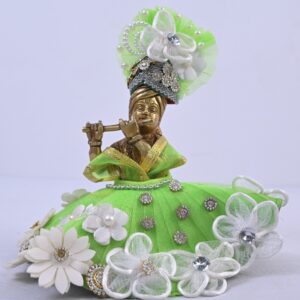 Parrot Green Designer Laddu Gopal Dress Set