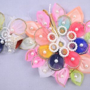 Pink Multicolour Pearl Floral Laddu Gopal Dress Set