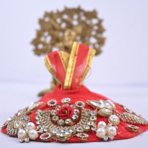 Red Stone Embellished Designer Laddu Gopal Dress Set