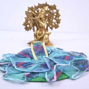 Sea Green Multicolour Layered Frill Designer Laddu Gopal Dress Set