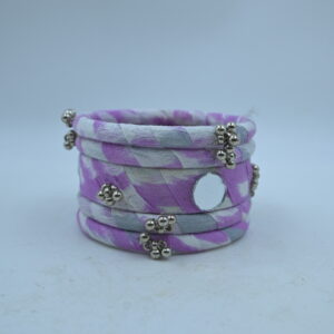 Roselle Printed Fabric Ghungroo Bangles