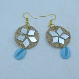 Aarohi Mirror Shell Jute Earrings