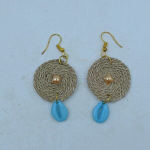 Trisha Twin Disc Shell Jute Earrings