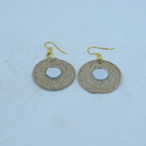 Meera Mirror Jute Disc Earrings